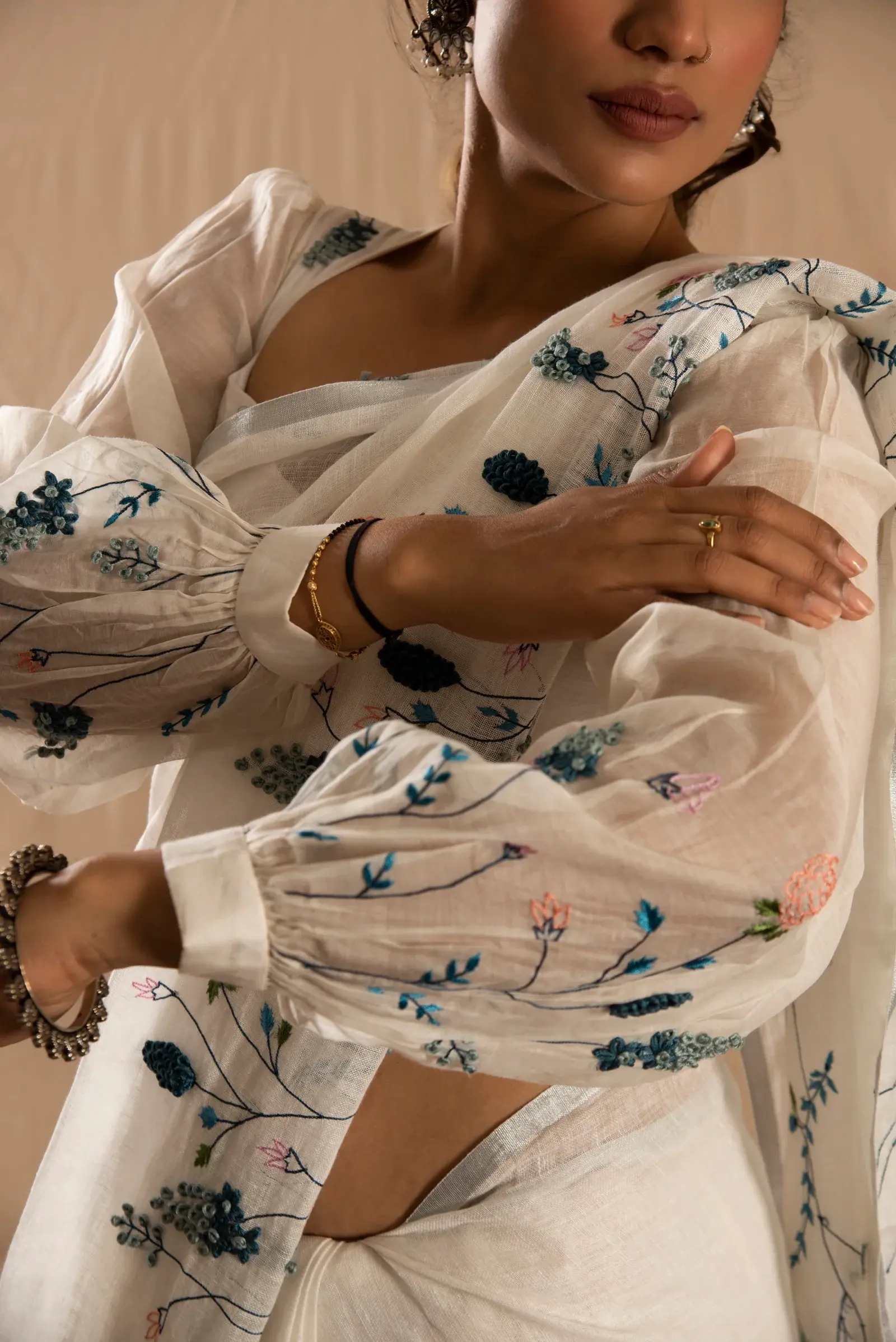 Fiza Chanderi Linen Blouse
